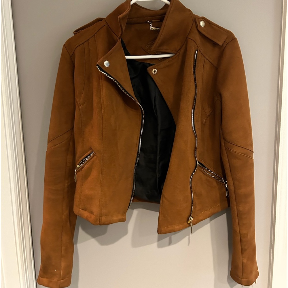 Suede bomber jacket